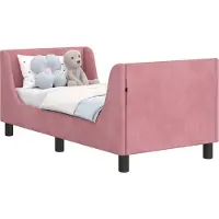 Syfax Kinderbettgestell mit Kopfteil Rosa 70 x 140 cm Samt