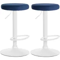 CLP 2er Set Barhocker Ponte Samt weiß - creme