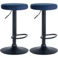 CLP 2er Set Barhocker Ponte Samt schwarz - creme