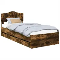 Syfax Bettrahmen Räuchereiche 75 x 190 cm Ingenieurs Holz