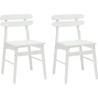 Syfax Esszimmerstuhl 2 pcs Weiß Massives Gummiholz