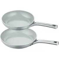 Berndes 2-teiliges Set Bratpfanne 24+28 cm, Aluminium, recycelt, grau - b.free