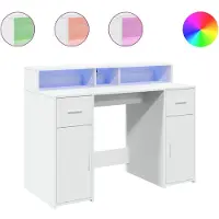 Syfax LED-Schreibtisch Weiß 120x55x91 cm Holzwerkstoff