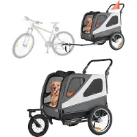 StarTech.com Hundefahrradanhänger - 2-in-1 Hundeanhänger - Für kleine & große Hunde bis 45 kg - Klappbarer Rahmen - Schnellspanner-Räder - Universalkupplung - Maße 139 x 77 x 84,5 cm