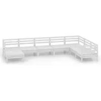 Syfax 8-tlg. Garten-Lounge-Set Massivholz Kiefer Weiß