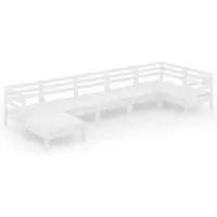 Syfax 7-tlg. Garten-Lounge-Set Massivholz Kiefer Weiß