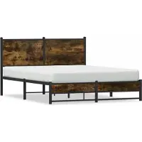 Syfax Metallbett ohne Matratze Räuchereiche 140x190 cm