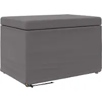 Syfax Hocker Grau 61 x 41 x 40 cm Kunstleder und Engineering Holz