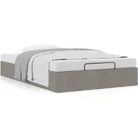 Syfax Ottoman-Bett ohne Matratze Taupe 120x190 cm Stoff
