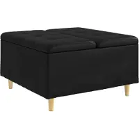 vidaXL Ottoman mit Stauraum Schwarz 80 x 80 x 45 cm Kunstleder
