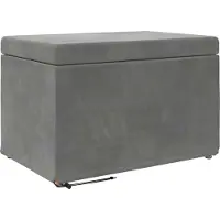 Syfax Hocker Dunkelgrau 61 x 41 x 40 cm Samt und Engineering Holz