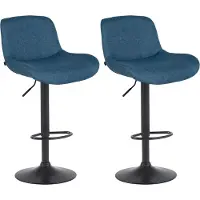 CLP 2er Set Barhocker Solon Schwarz Samt - creme
