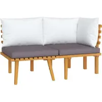 Syfax 2-tlg. Garten-Lounge-Set mit Kissen Massivholz Akazie