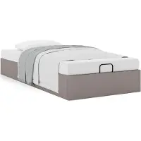 Syfax Ottoman-Bett ohne Matratze Taupe 90x200 cm Stoff