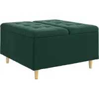 Syfax Aufbewahrungsottomane Dunkelgrün 80 x 80 x 45 cm Samt