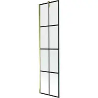 Mexen Next Duschabtrennung 1-flügelig 50 x 150 cm, schwarzes Gitter, Gold - 895-050-000-00-77-50