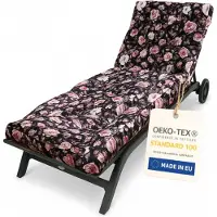 Blomster Gartenliege Auflagen für Deckchair Polsterauflage für Sonnenliege – Liegenauflage – 190 cm - Rosen