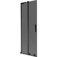 Mexen Velar L Badewannenabtrennung 2-flügelig verschiebbar 75 x 150 cm, Graphit, Schwarz - 896-075-003-41-70