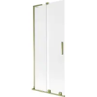 Mexen Velar L Badewannenabtrennung 2-flügelig verschiebbar 80 x 150 cm, matt, gold - 896-080-003-31-50