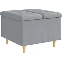 vidaXL Ottoman mit Stauraum Hellgrau 60 x 60 x 45 cm Stoff