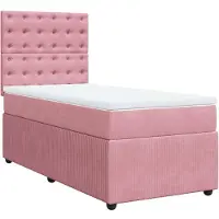 Syfax Boxspringbett mit Matratze Rosa 100x200 cm Samt