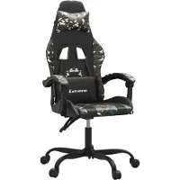 Syfax Gaming-Stuhl Drehbar Schwarz und Tarnfarben Kunstleder