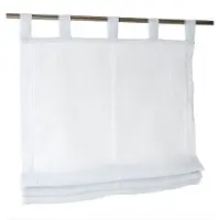 Kutti Heimtextilien Raffrollo "Brondby" Gr. 5, weiß, B:120cm H:145cm, Obermaterial: 100% Polyester, Raffrollos, Raffrollo, halbtransparent, Polyester, Schlaufen