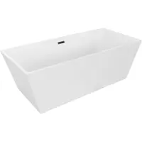 Mexen Lita freistehende Badewanne 170 x 75 cm, weiß, schwarzer Überlauf - 52121707500-70