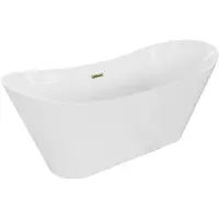 Mexen Celia freistehende Badewanne 170 x 75 cm, weiß, Überlauf gold - 52331707500-50