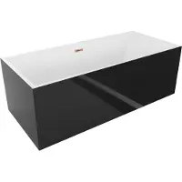 Mexen Vigo freistehende Badewanne 178,5 x 80 cm, weiß/schwarz, rosa gold Überlauf - 51251788075-60