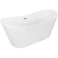 Mexen Montana freistehende Badewanne 180 x 90 cm, weiß, Überlauf Chrom - 52011809000-01
