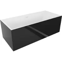 Mexen Vigo freistehende Badewanne 178,5 x 80 cm, weiß/schwarz, weißer Überlauf - 51251788075-20
