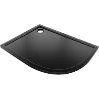 Mexen Flow Duschwanne halbrund asymmetrisch schlank links 90 x 80 cm, schwarz matt - 46Q708090L