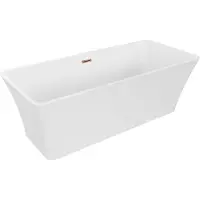 Mexen Tonia freistehende Badewanne 170 x 75 cm, weiß, Überlauf Roségold - 52171707500-60