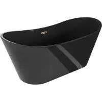 Mexen Montana freistehende Badewanne 170 x 80 cm, schwarz, Überlauf Roségold - 52011708070-60