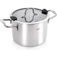 Orion | Schmortopf mit Glasdeckel - 16 cm - 2,3 l - Edelstahl-Kochtopf - Induktionsgeeignet - Spülmaschinenfest - VENICE