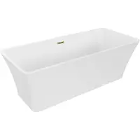 Mexen Tonia freistehende Badewanne 170 x 75 cm, weiß, Überlauf gold - 52171707500-50