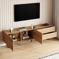 STILVORA Moderner TV-Schrank 180x38x51.5 cm mit 3D-Textur TV-Ständer mit Schranktür und Doppelschublade Fernsehschrank mit grifflosen Türen Niedriger TV-Ständer für Wohnzimmer