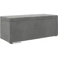Syfax Hocker Dunkelgrau 101 x 41 x 40 cm Samt und Engineering Holz