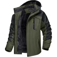 Sonstiges Herren Winter Skijacke Fleece Gefüttert Outdoor Softshelljacke 3XL Armeegrün