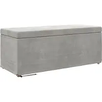 Syfax Hocker Hellgrau 101 x 41 x 40 cm Samt und Engineering Holz