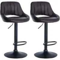 CLP 2er Set Barhocker Milet Kunstleder, Farbe:braun, Material Gestell:Metall in Chromoptik