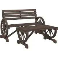 Syfax 2-tlg. Garten-Lounge-Set Massivholz Tanne
