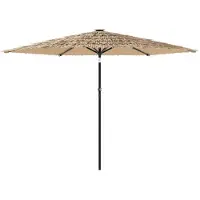 Syfax Sonnenschirm mit LED und Stahlmast Braun 288x288x225 cm