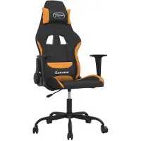 Syfax Gaming-Stuhl mit Massagefunktion Schwarz und Orange Stoff