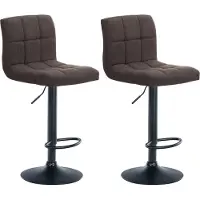 CLP 2er Set Barhocker Calma Stoff, Farbe:hellgrau, Material Gestell:Metall matt schwarz
