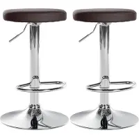 CLP 2er Set Barhocker Ponte Kunstleder chrom - creme