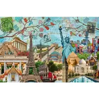 Ravensburger Puzzle 5000 Teile, Welt Monumente Postkarte, , Erwachsene und Kinder ab 14 Jahren