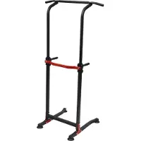 StarTech.com Dip-Station & Klimmzugstange - Power Tower - Verstellbare Höhe 165–210 cm (10 Stufen) - Tragkraft 150 kg - Breite 82 cm - Rutschfeste Basis - Schwarz