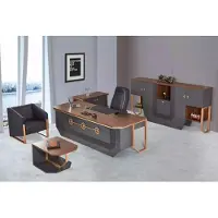 AEA Büromöbel-Set Luxus Arbeitszimmermöbel Schreibtisch Schränke Couchtisch